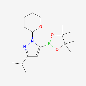 molecular formula C17H29BN2O3 B13982843 1-(Oxan-2-yl)-3-propan-2-yl-5-(4,4,5,5-tetramethyl-1,3,2-dioxaborolan-2-yl)pyrazole 