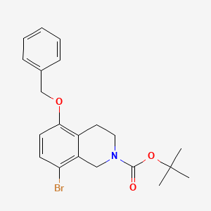molecular formula C21H24BrNO3 B13982845 tert-butyl 5-(benzyloxy)-8-bromo-3,4-dihydroisoquinoline-2(1H)-carboxylate 