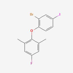 molecular formula C14H11BrFIO B13982905 2-(2-Bromo-4-iodophenoxy)-5-fluoro-1,3-dimethylbenzene 