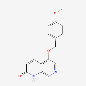 molecular formula C16H14N2O3 B13982947 5-[(4-Methoxyphenyl)methoxy]-1,7-naphthyridin-2(1H)-one CAS No. 552331-78-9
