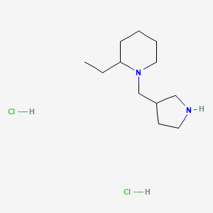molecular formula C12H26Cl2N2 B1398295 2-Ethyl-1-(3-pyrrolidinylmethyl)piperidine dihydrochloride CAS No. 1220027-10-0