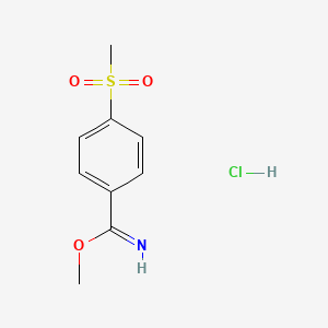 molecular formula C9H12ClNO3S B13982964 Methyl 4-(methylsulfonyl)benzimidate hydrochloride 