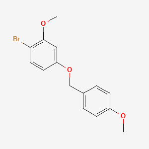 molecular formula C15H15BrO3 B13982976 1-Bromo-2-methoxy-4-((4-methoxybenzyl)oxy)benzene 