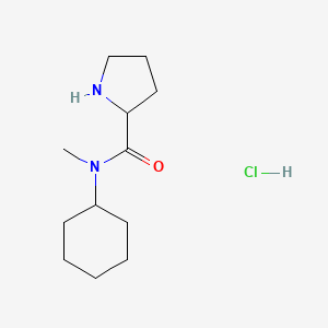 molecular formula C12H23ClN2O B1398300 N-Cyclohexyl-N-methyl-2-pyrrolidinecarboxamide hydrochloride CAS No. 1236266-49-1