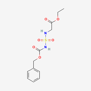 molecular formula C12H16N2O6S B13983000 Ethyl (N-((benzyloxy)carbonyl)sulfamoyl)glycinate 