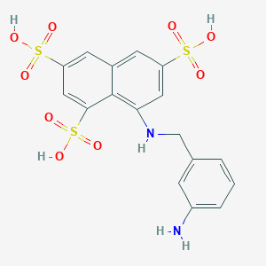 molecular formula C17H16N2O9S3 B13983033 8-{[(3-Aminophenyl)methyl]amino}naphthalene-1,3,6-trisulfonic acid CAS No. 719306-77-1
