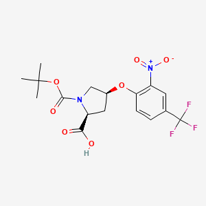 (2S,4S)-1-(tert-Butoxycarbonyl)-4-(2-nitro-4-(trifluoromethyl)phenoxy)pyrrolidine-2-carboxylic acid
