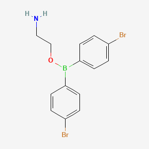 molecular formula C14H14BBr2NO B13983043 2-Aminoethyl bis(4-bromophenyl)borinate CAS No. 6962-82-9