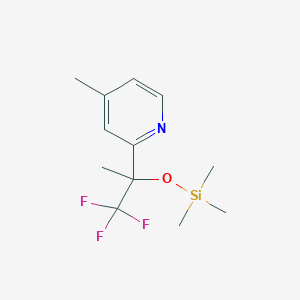 molecular formula C12H18F3NOSi B13983049 4-Methyl-2-(2,2,2-trifluoro-1-methyl-1-trimethylsilanyloxy-ethyl)pyridine 