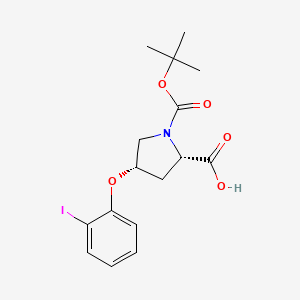 molecular formula C16H20INO5 B1398305 (2S,4S)-1-(tert-butoxycarbonyl)-4-(2-iodophenoxy)pyrrolidine-2-carboxylic acid CAS No. 1354486-18-2
