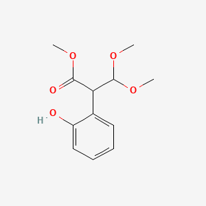 molecular formula C12H16O5 B13983083 Methyl 2-(2-hydroxyphenyl)-3,3-dimethoxypropanoate 