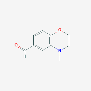 molecular formula C10H11NO2 B13983109 3,4-Dihydro-4-methyl-2H-1,4-benzoxazine-6-carboxaldehyde CAS No. 199679-24-8