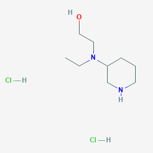 molecular formula C9H22Cl2N2O B1398316 2-[Ethyl(3-piperidinyl)amino]-1-ethanol dihydrochloride CAS No. 1220017-33-3