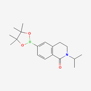 molecular formula C18H26BNO3 B13983230 2-isopropyl-6-(4,4,5,5-tetramethyl-1,3,2-dioxaborolan-2-yl)-3,4-dihydroisoquinolin-1(2H)-one 