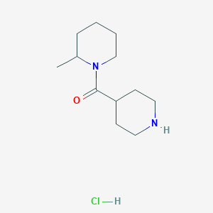 molecular formula C12H23ClN2O B1398325 (2-Methyl-1-piperidinyl)(4-piperidinyl)methanone hydrochloride CAS No. 1220031-62-8