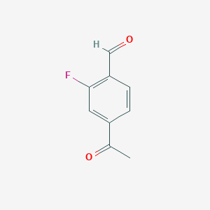 molecular formula C9H7FO2 B13983328 4-Acetyl-2-fluorobenzaldehyde 
