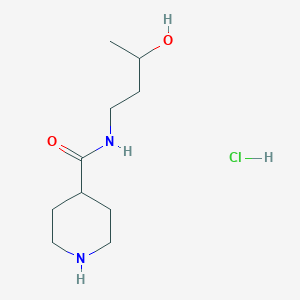 molecular formula C10H21ClN2O2 B1398333 N-(3-hydroxybutyl)piperidine-4-carboxamide hydrochloride CAS No. 1220019-10-2