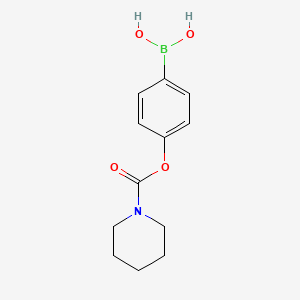 molecular formula C12H16BNO4 B13983356 (4-((Piperidine-1-carbonyl)oxy)phenyl)boronic acid 