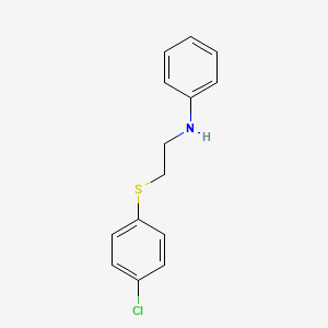molecular formula C14H14ClNS B13983363 n-{2-[(4-Chlorophenyl)sulfanyl]ethyl}aniline CAS No. 6632-01-5