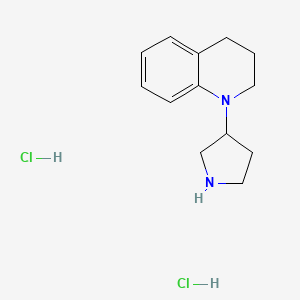 molecular formula C13H20Cl2N2 B1398346 1-(3-Pyrrolidinyl)-1,2,3,4-tetrahydroquinoline dihydrochloride CAS No. 1219980-04-7
