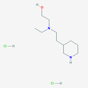 molecular formula C11H26Cl2N2O B1398350 2-{Ethyl[2-(3-piperidinyl)ethyl]amino}-1-ethanol dihydrochloride CAS No. 1220020-56-3