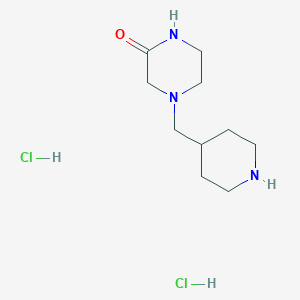 molecular formula C10H21Cl2N3O B1398352 4-(4-Piperidinylmethyl)-2-piperazinone dihydrochloride CAS No. 1220030-19-2