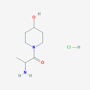 molecular formula C8H17ClN2O2 B1398353 2-Amino-1-(4-hydroxy-1-piperidinyl)-1-propanone hydrochloride CAS No. 1236262-03-5