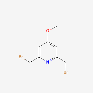 molecular formula C8H9Br2NO B13983536 2,6-Bis(bromomethyl)-4-methoxypyridine CAS No. 86045-20-7