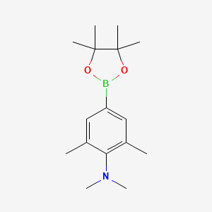 molecular formula C16H26BNO2 B13983556 N,N,2,6-tetramethyl-4-(4,4,5,5-tetramethyl-1,3,2-dioxaborolan-2-yl)aniline 