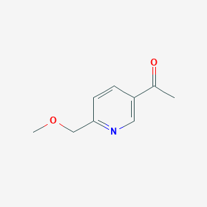 molecular formula C9H11NO2 B13983598 1-[6-(Methoxymethyl)pyridin-3-yl]ethanone 
