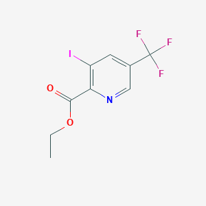 molecular formula C9H7F3INO2 B13983619 Ethyl 3-iodo-5-(trifluoromethyl)picolinate 