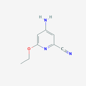 molecular formula C8H9N3O B13983622 4-Amino-6-ethoxypicolinonitrile 