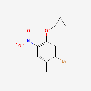 molecular formula C10H10BrNO3 B13983641 1-Bromo-5-cyclopropoxy-2-methyl-4-nitrobenzene 