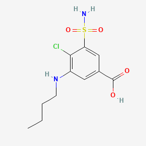 molecular formula C11H15ClN2O4S B13983645 3-(Butylamino)-4-chloro-5-sulfamoylbenzoic acid CAS No. 22893-29-4