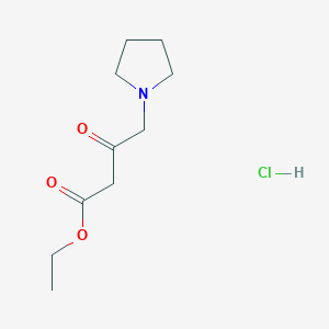 molecular formula C10H18ClNO3 B1398365 Ethyl 3-oxo-4-(pyrrolidin-1-yl)butanoate hydrochloride CAS No. 1228070-76-5