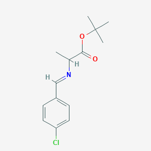 molecular formula C14H18ClNO2 B13983679 tert-Butyl 2-((4-chlorobenzylidene)amino)propanoate 