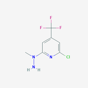 molecular formula C7H7ClF3N3 B1398368 N-(6-Chloro-4-(trifluoromethyl)pyridin-2-yl)-N-methylhydrazine CAS No. 1053659-61-2