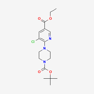molecular formula C17H24ClN3O4 B13983687 Ethyl 6-[1-(tert-butoxycarbonyl)piperazin-4-yl]-5-chloronicotinate 