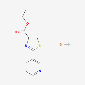 molecular formula C11H11BrN2O2S B1398370 2-Pyridin-3-yl-thiazole-4-carboxylic acid ethyl ester hydrobromide CAS No. 116055-57-3
