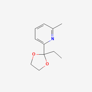 molecular formula C11H15NO2 B13983713 2-(2-ethyl-1,3-dioxolan-2-yl)-6-methylpyridine CAS No. 165126-72-7