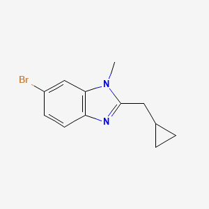 molecular formula C12H13BrN2 B13983717 6-bromo-2-(cyclopropylmethyl)-1-methyl-1H-benzimidazole 