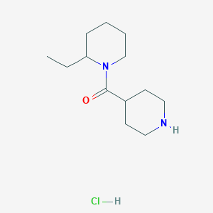 molecular formula C13H25ClN2O B1398378 (2-Ethyl-1-piperidinyl)(4-piperidinyl)methanone hydrochloride CAS No. 1220034-98-9