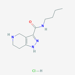 molecular formula C11H19ClN4O B1398380 N-Butyl-4,5,6,7-tetrahydro-1H-pyrazolo[4,3-c]pyridine-3-carboxamide hydrochloride CAS No. 1220018-29-0