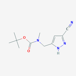 molecular formula C11H16N4O2 B13983800 Tert-butyl (3-cyano-1h-pyrazol-5-yl)methylmethylcarbamate 