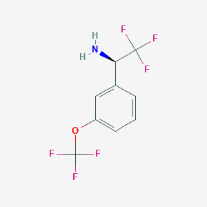 molecular formula C9H7F6NO B13983813 (R)-2,2,2-trifluoro-1-[3-(trifluoromethoxy)phenyl]ethylamine 