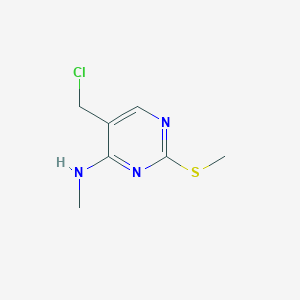 molecular formula C7H10ClN3S B13983814 5-(chloromethyl)-N-methyl-2-(methylthio)-4-Pyrimidinamine 