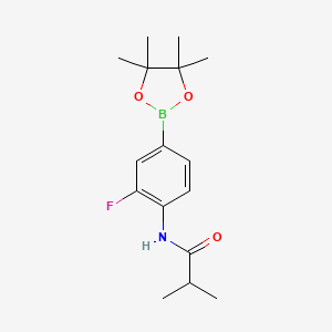 molecular formula C16H23BFNO3 B13983819 N-(2-fluoro-4-(4,4,5,5-tetramethyl-1,3,2-dioxaborolan-2-yl)phenyl)isobutyramide 