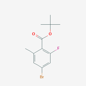 molecular formula C12H14BrFO2 B13983847 Tert-butyl 4-bromo-2-fluoro-6-methylbenzoate 