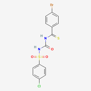 molecular formula C14H10BrClN2O3S2 B13983861 1-(4-Bromobenzenecarbothioyl)-3-(4-chlorophenyl)sulfonylurea CAS No. 61720-81-8