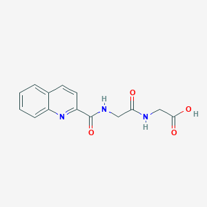 molecular formula C14H13N3O4 B13983892 2-[[2-(Quinoline-2-carbonylamino)acetyl]amino]acetic acid CAS No. 581-93-1